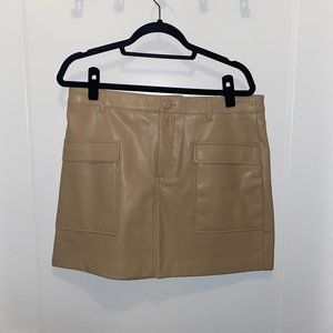 Tan pleather skirt